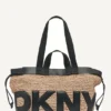 Bardot Raffia Logo Tote
