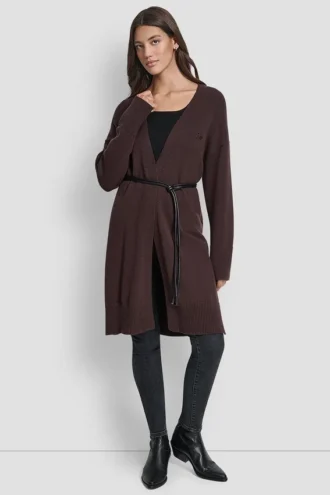 Belted Logo-Embellished Cardigan