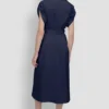 Button-Front Midi Commuter Dress