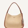 Capri Woven Straw Large Hobo Bag