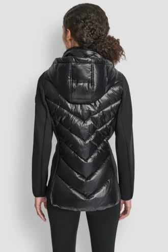 Chevron Quilted Scuba Mix Jacket