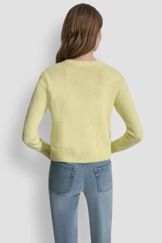 Crew Neck Cardigan with Patch Pockets