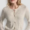 Crew Neck Cardigan with Patch Pockets