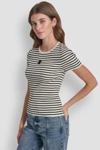 Crew Neck Striped Tee