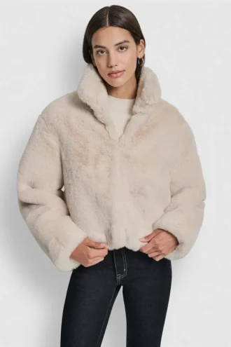 Cropped Faux Fur Jacket