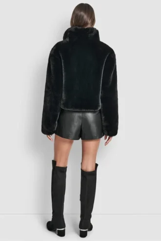 Cropped Faux Fur Jacket