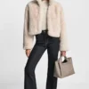 Cropped Faux Fur Jacket