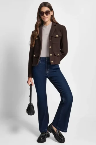 Cropped Faux Wool Jacket