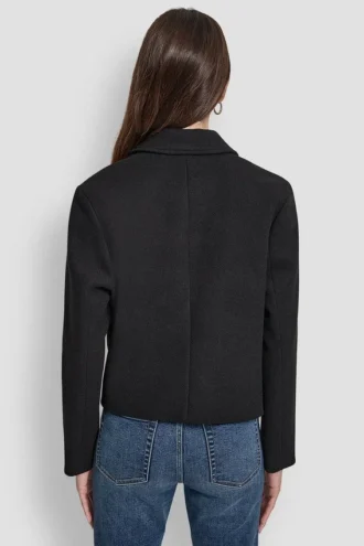Cropped Faux Wool Jacket