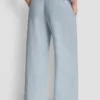 Cropped Wide Leg Linen-Blend Pants