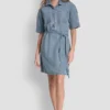 Denim Button-Front Shirt Dress