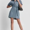 Denim Button-Front Shirt Dress