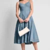 Denim Midi Fit & Flare Dress