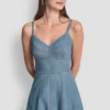 Denim Midi Fit & Flare Dress