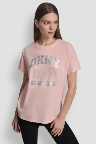 Dkny 1989 Logo Rhinestud Tee