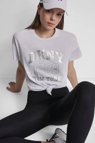 Dkny 1989 Logo Rhinestud Tee