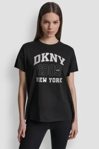 Dkny 1989 Logo Rhinestud Tee