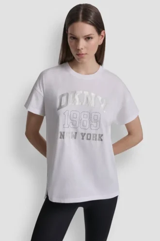 Dkny 1989 Logo Rhinestud Tee