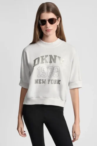 Dkny 1989 Rhinestud Logo Pullover