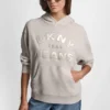 Dkny Jeans Satin Applique Chainstitch Logo Sweatshirt
