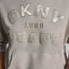 Dkny Jeans Satin Applique Chainstitch Logo Sweatshirt