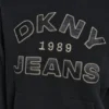 Dkny Jeans Satin Applique Chainstitch Logo Sweatshirt