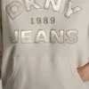 Dkny Jeans Satin Applique Chainstitch Logo Sweatshirt