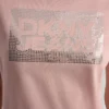 Dkny Jeans Stack Logo Rhinestone Tee