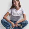 Dkny Jeans Stacked Rhinestone Tee