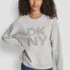 Dkny New York Stacked Mixed Rhinestone Logo Sweatshirt