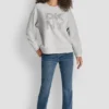 Dkny New York Stacked Mixed Rhinestone Logo Sweatshirt