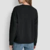 Dkny Outline Rhinestone Ny Printed Logo Crew Neck Sweatshirt