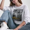 Dkny Rhinestone Taxi Logo Sweatshirt