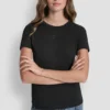 Dkny Stacked Eyelet Logo Tee
