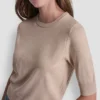Elbow Sleeve Crew Neck Sweater