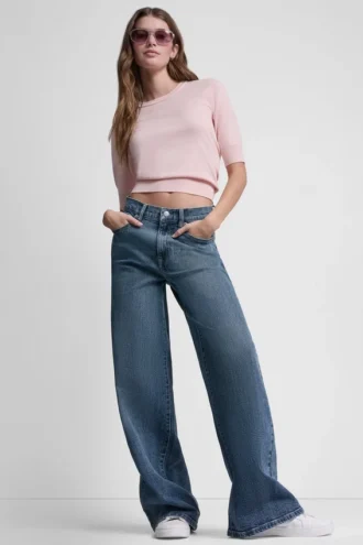 Elbow Sleeve Crew Neck Sweater