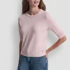 Elbow Sleeve Crew Neck Sweater