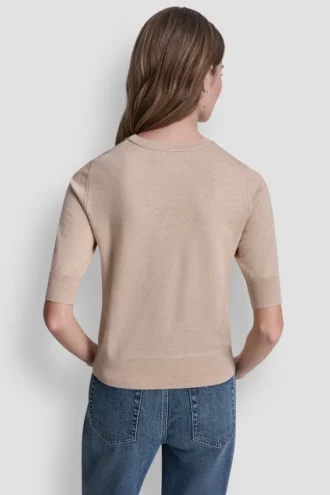 Elbow Sleeve Crew Neck Sweater