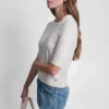 Elbow Sleeve Crew Neck Sweater