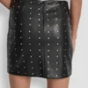 Embellished Faux Leather Skirt