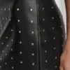 Embellished Faux Leather Skirt