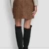 Embellished Faux Suede Mini Skirt