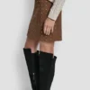 Embellished Faux Suede Mini Skirt