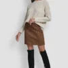 Embellished Faux Suede Mini Skirt