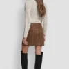Embellished Faux Suede Mini Skirt
