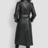 Faux Leather Long Trench