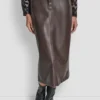 Faux Leather Midi Column Skirt