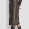 Faux Leather Midi Column Skirt