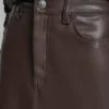 Faux Leather Midi Column Skirt