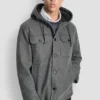 Faux Wool Hooded Shirt Jacket
